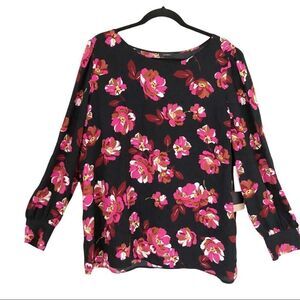 Halogen Plus Size Long Sleeve Floral Blouse Size 1X